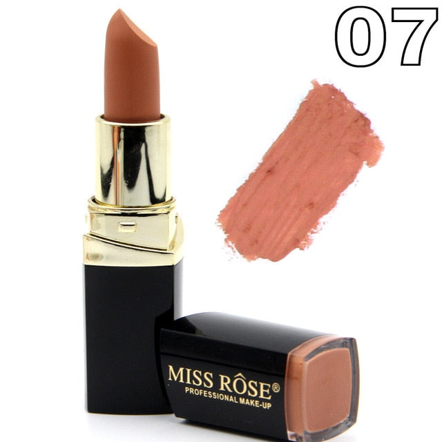Miss Rose brand batom 24color Nude Matte lipstick Matte Velvet Lipstick Beauty Red Lips batom Cosmetic long-lasting makeup cosmeticarena