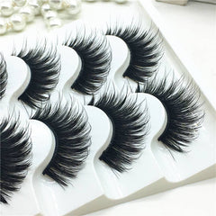 5 Pairs artificial 100% mink Corner Thick False Eyelashes Blue Black Long Thick Cross Handmade eye lashes makeup cosmeticarena