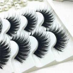 5 Pairs artificial 100% mink Corner Thick False Eyelashes Blue Black Long Thick Cross Handmade eye lashes makeup cosmeticarena