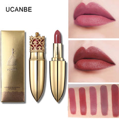 UCANBE Brand Crown Velvet Matte Lipstick Makeup Golden 5 Color Nude Long Lasting Pigment Lips Stick Natural Cosmetic Lip Rouge cosmeticarena
