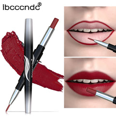 10 Colors Matte Lipstick Wateproof Double End Long Lasting Lipsticks Brand Lip Makeup Cosmetics Nude Dark Red Lips Liner Pencil cosmeticarena