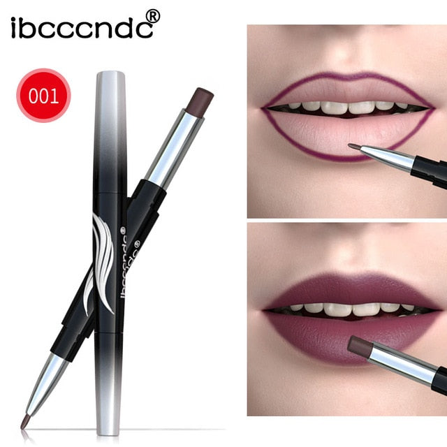 10 Colors Matte Lipstick Wateproof Double End Long Lasting Lipsticks Brand Lip Makeup Cosmetics Nude Dark Red Lips Liner Pencil cosmeticarena