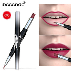 10 Colors Matte Lipstick Wateproof Double End Long Lasting Lipsticks Brand Lip Makeup Cosmetics Nude Dark Red Lips Liner Pencil cosmeticarena