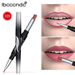 10 Colors Matte Lipstick Wateproof Double End Long Lasting Lipsticks Brand Lip Makeup Cosmetics Nude Dark Red Lips Liner Pencil cosmeticarena