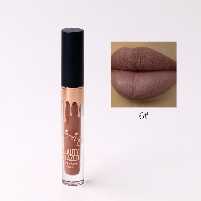 BEAUTY GLAZED 6 Colors Matte Lipstick Set Waterproof Long Lasting Lip Gloss Nude Velvet Pigment Batom Women Fashion Lip Makeup cosmeticarena
