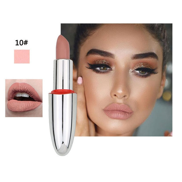 14 Color Matte Lipstick Lips Make Up Waterproof Velvet Lip Stick Shimmer Nude Brown Lips Makeup Matt Long Lasting Lipsticks cosmeticarena