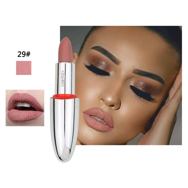 14 Color Matte Lipstick Lips Make Up Waterproof Velvet Lip Stick Shimmer Nude Brown Lips Makeup Matt Long Lasting Lipsticks cosmeticarena