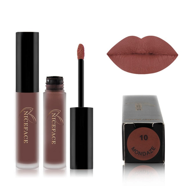 24 Color Liquid Lipstick Matte Long Lasting Makeup Lips Red Matt Nude Gloss Cosmetics Waterproof Matte Lipsticks cosmeticarena
