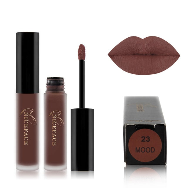 24 Color Liquid Lipstick Matte Long Lasting Makeup Lips Red Matt Nude Gloss Cosmetics Waterproof Matte Lipsticks cosmeticarena