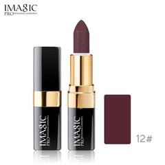 IMAGIC new 12 color lip makeup cream lipstick waterproof lasting light color sexy red lipstick beauty matte eyeliner lipstick cosmeticarena