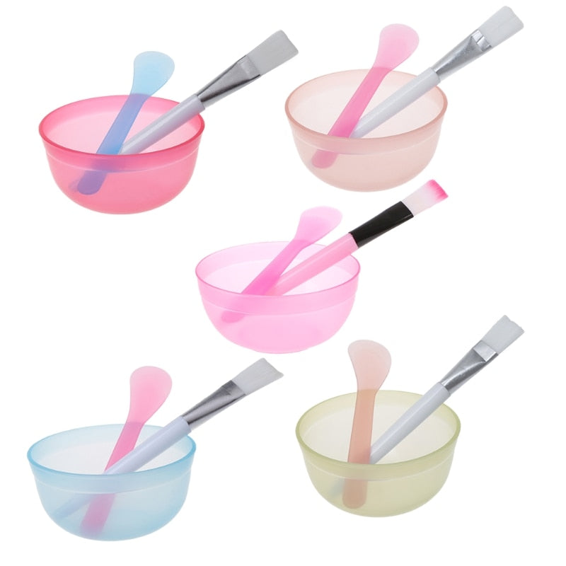 1Set/3Pcs Homemade Makeup Set Beauty DIY Facial Face Mask Bowl Brush Spoon Stick Tool cosmeticarena
