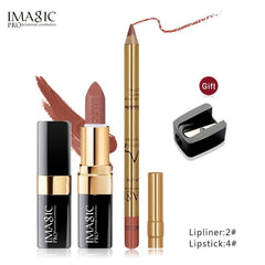 IMAGIC new 12 color lip makeup cream lipstick waterproof lasting light color sexy red lipstick beauty matte eyeliner lipstick cosmeticarena