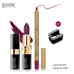 IMAGIC new 12 color lip makeup cream lipstick waterproof lasting light color sexy red lipstick beauty matte eyeliner lipstick cosmeticarena