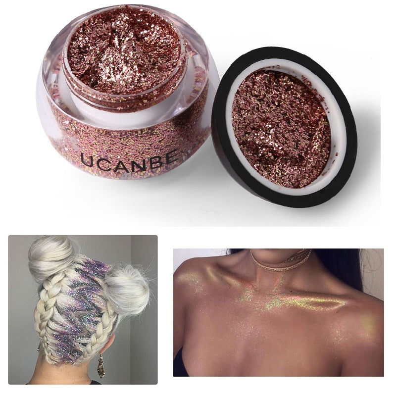 UCANBE Makeup Sparkling Paint Glitter Body Eye Festival Glitter Powder Shimmer Maquillaje Metallic Face Jewel Decoration TSLM1 cosmeticarena