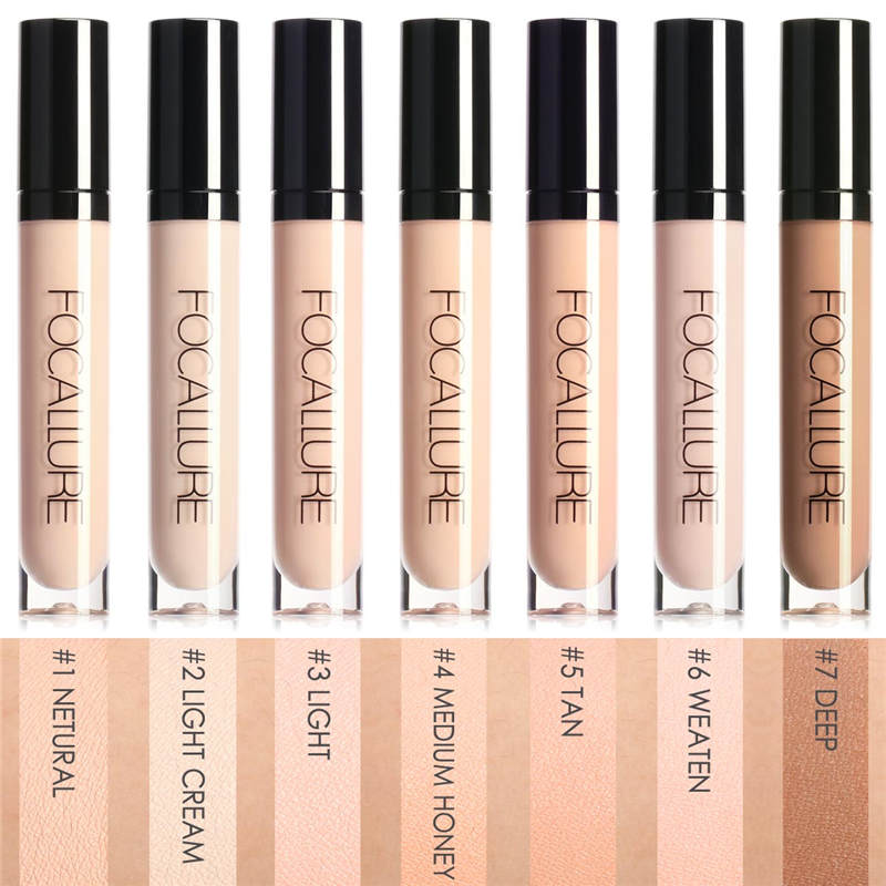 FOCALLURE Eye Concealer & Base 7 Colors Full Coverage Suit for All Color Skin Face/Eye Makeup Liquid Concealer cosmeticarena