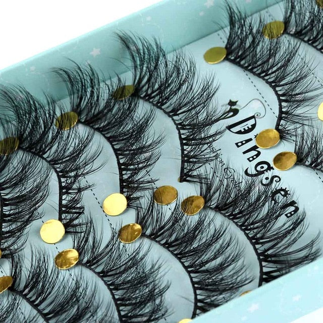 10 Pairs 3D Soft Faux Mink Hair False Eyelashes Natural Messy Eyelash Crisscross Wispy Fluffy Lashes Extension Eye Makeup Tools cosmeticarena
