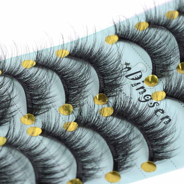 10 Pairs 3D Soft Faux Mink Hair False Eyelashes Natural Messy Eyelash Crisscross Wispy Fluffy Lashes Extension Eye Makeup Tools cosmeticarena