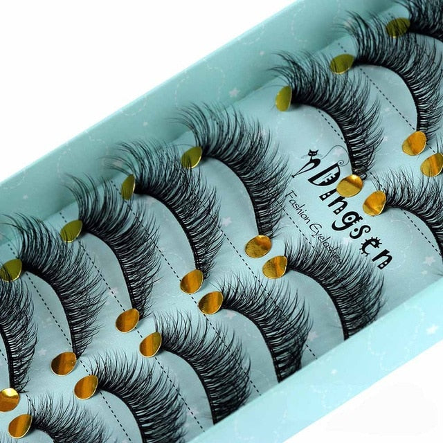 10 Pairs 3D Soft Faux Mink Hair False Eyelashes Natural Messy Eyelash Crisscross Wispy Fluffy Lashes Extension Eye Makeup Tools cosmeticarena