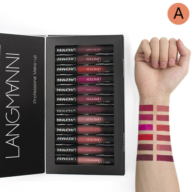 2019 New brand 12pcs/lot lip kit matte Lipstick Waterproof Nutritious Velvet lip stick Red Tint Nude batom makeup set cosmeticarena