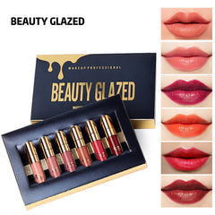 BEAUTY GLAZED 6 Colors Matte Lipstick Set Waterproof Long Lasting Lip Gloss Nude Velvet Pigment Batom Women Fashion Lip Makeup cosmeticarena