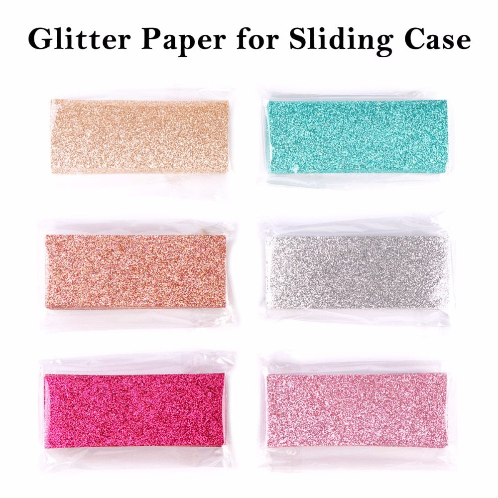 50pcs Glitter Background Paper for Sliding Cases Professional Packaging Accessories for Eyelash Case cosmeticarena