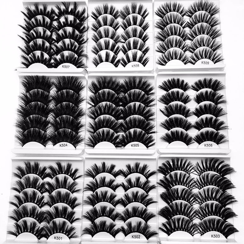 5 Pairs Multipack 3D Soft Mink Hair False Eyelashes Handmade Wispy Fluffy Long Lashes Natural Eye Makeup Tools Faux Eye Lashes cosmeticarena