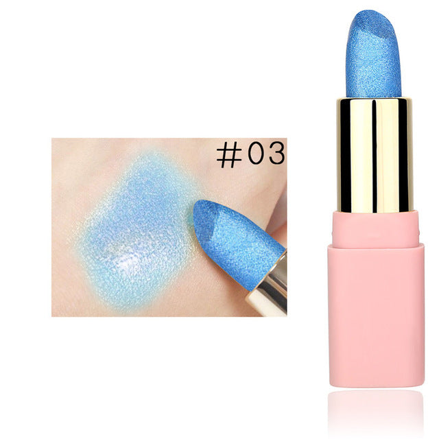 LULAA Colorful Glitter Metallic Lipstick Long Lasting Shiny Highlighter Waterproof Lip Stick Waterproof Makeup Cosmetic Lipstick cosmeticarena