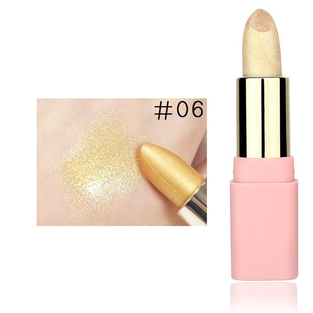LULAA Colorful Glitter Metallic Lipstick Long Lasting Shiny Highlighter Waterproof Lip Stick Waterproof Makeup Cosmetic Lipstick cosmeticarena