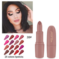 MISS ROSE Lipstick Matte  Waterproof Nutritious  25 Colors Easy to Wear Lipstick Long Lasting Lips Makeup kyliejenner lipstick cosmeticarena