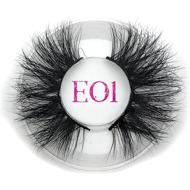 Mikiwi 25mm False Eyelashes Wholesale Thick Strip 25mm 3D Mink Lashes Custom Packaging Label Makeup Dramatic Long Mink Lashes cosmeticarena