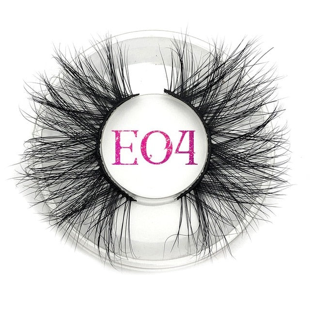Mikiwi 25mm False Eyelashes Wholesale Thick Strip 25mm 3D Mink Lashes Custom Packaging Label Makeup Dramatic Long Mink Lashes cosmeticarena