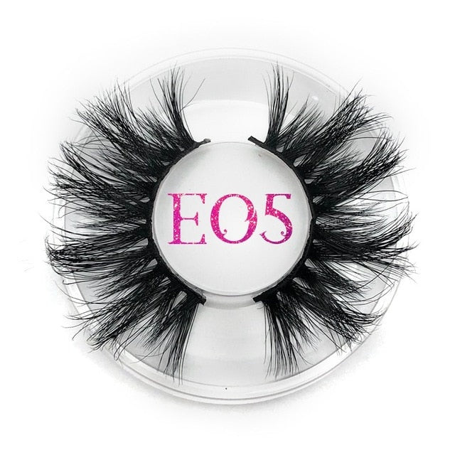 Mikiwi 25mm False Eyelashes Wholesale Thick Strip 25mm 3D Mink Lashes Custom Packaging Label Makeup Dramatic Long Mink Lashes cosmeticarena