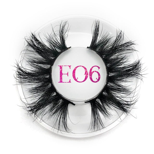 Mikiwi 25mm False Eyelashes Wholesale Thick Strip 25mm 3D Mink Lashes Custom Packaging Label Makeup Dramatic Long Mink Lashes cosmeticarena