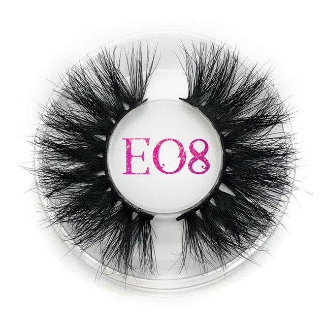 Mikiwi 25mm False Eyelashes Wholesale Thick Strip 25mm 3D Mink Lashes Custom Packaging Label Makeup Dramatic Long Mink Lashes cosmeticarena