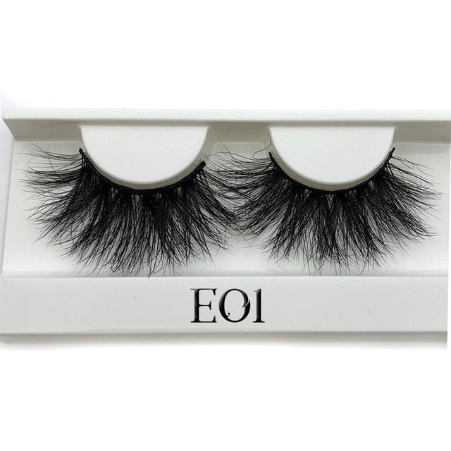 Mikiwi 25mm False Eyelashes Wholesale Thick Strip 25mm 3D Mink Lashes Custom Packaging Label Makeup Dramatic Long Mink Lashes cosmeticarena