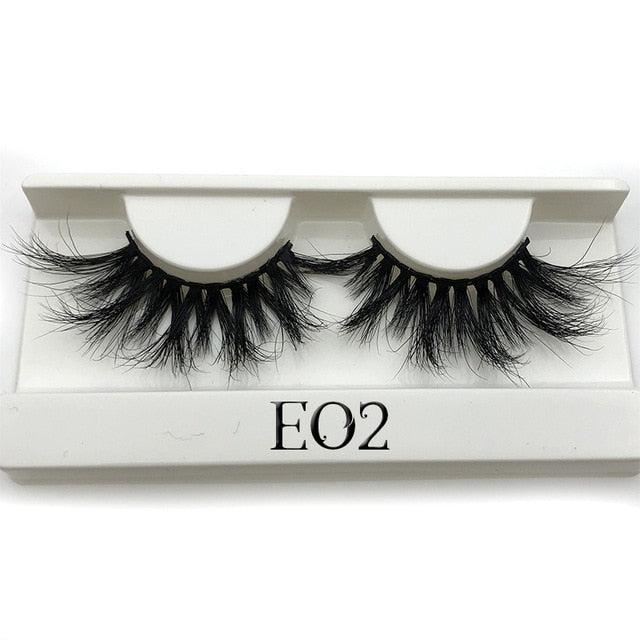 Mikiwi 25mm False Eyelashes Wholesale Thick Strip 25mm 3D Mink Lashes Custom Packaging Label Makeup Dramatic Long Mink Lashes cosmeticarena