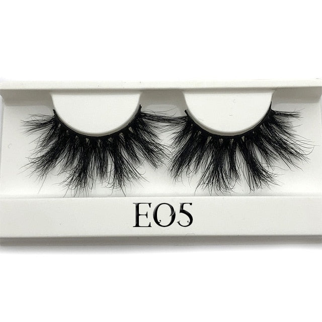 Mikiwi 25mm False Eyelashes Wholesale Thick Strip 25mm 3D Mink Lashes Custom Packaging Label Makeup Dramatic Long Mink Lashes cosmeticarena