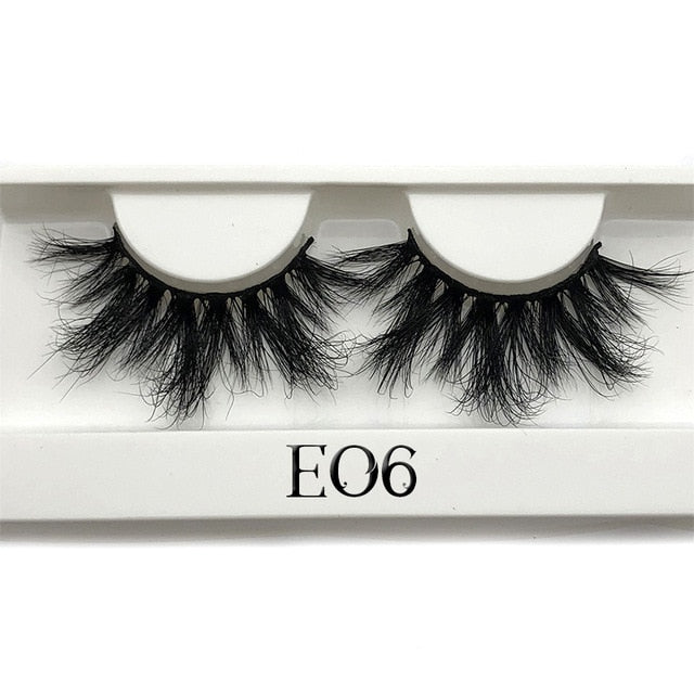 Mikiwi 25mm False Eyelashes Wholesale Thick Strip 25mm 3D Mink Lashes Custom Packaging Label Makeup Dramatic Long Mink Lashes cosmeticarena