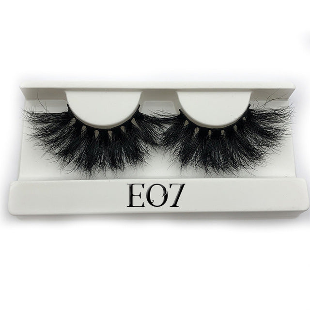 Mikiwi 25mm False Eyelashes Wholesale Thick Strip 25mm 3D Mink Lashes Custom Packaging Label Makeup Dramatic Long Mink Lashes cosmeticarena