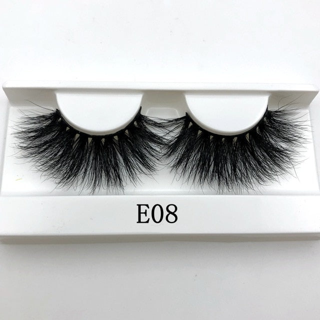 Mikiwi 25mm False Eyelashes Wholesale Thick Strip 25mm 3D Mink Lashes Custom Packaging Label Makeup Dramatic Long Mink Lashes cosmeticarena