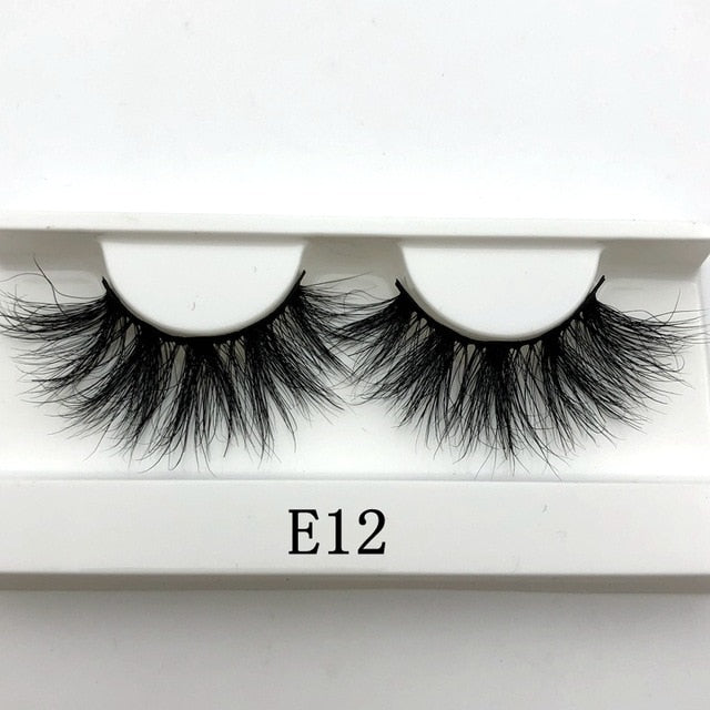 Mikiwi 25mm False Eyelashes Wholesale Thick Strip 25mm 3D Mink Lashes Custom Packaging Label Makeup Dramatic Long Mink Lashes cosmeticarena