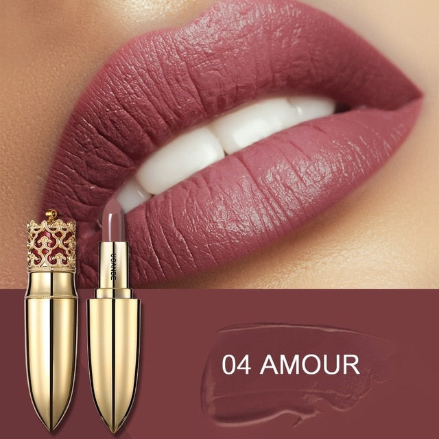 UCANBE Brand Crown Velvet Matte Lipstick Makeup Golden 5 Color Nude Long Lasting Pigment Lips Stick Natural Cosmetic Lip Rouge cosmeticarena