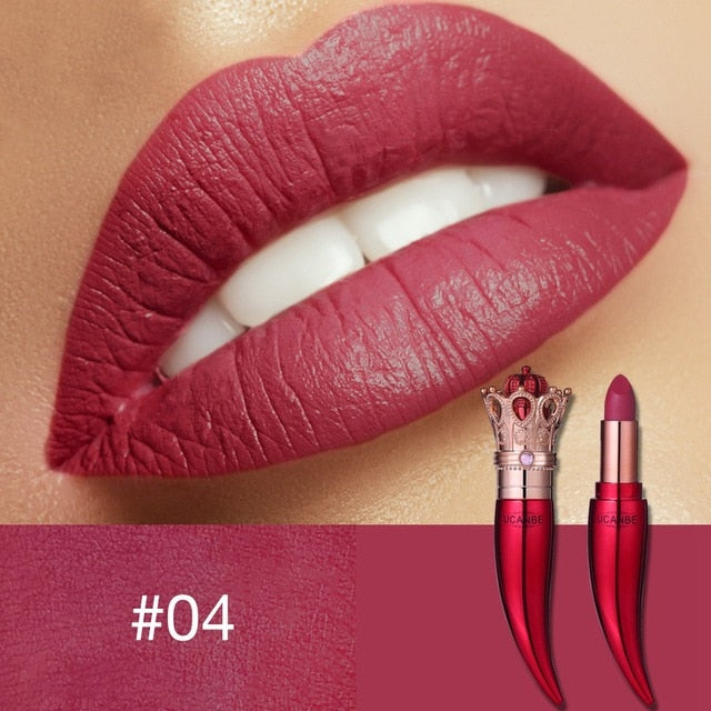 UCANBE Brand Crown Velvet Matte Lipstick Makeup Golden 5 Color Nude Long Lasting Pigment Lips Stick Natural Cosmetic Lip Rouge cosmeticarena