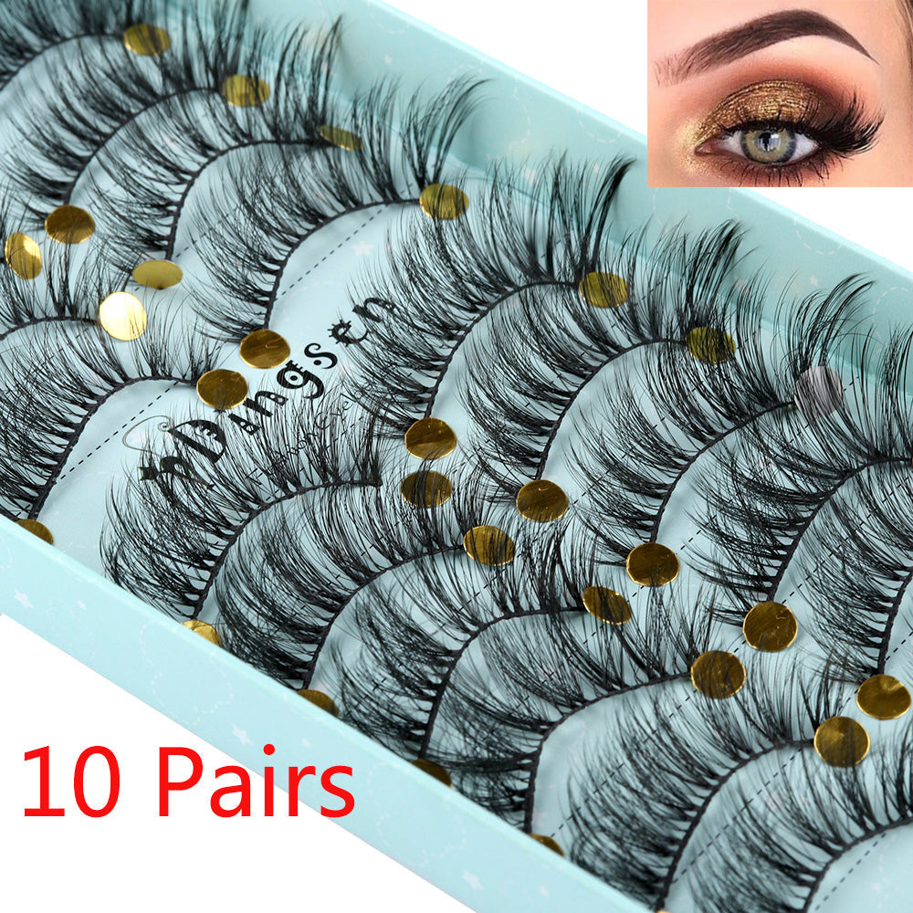 10 Pairs 3D Faux Mink Hair False Eyelashes Fluffy Wispy Multilayer Flutter Eyelash Faux Mink Eye Lashes Extension Makeup Tools cosmeticarena