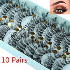 10 Pairs 3D Faux Mink Hair False Eyelashes Fluffy Wispy Multilayer Flutter Eyelash Faux Mink Eye Lashes Extension Makeup Tools cosmeticarena