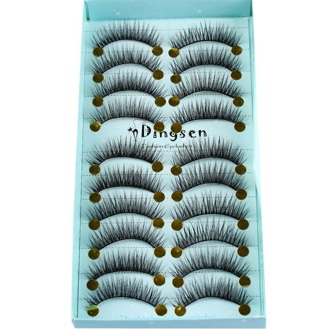 10 Pairs 3D Faux Mink Hair False Eyelashes Fluffy Wispy Multilayer Flutter Eyelash Faux Mink Eye Lashes Extension Makeup Tools cosmeticarena