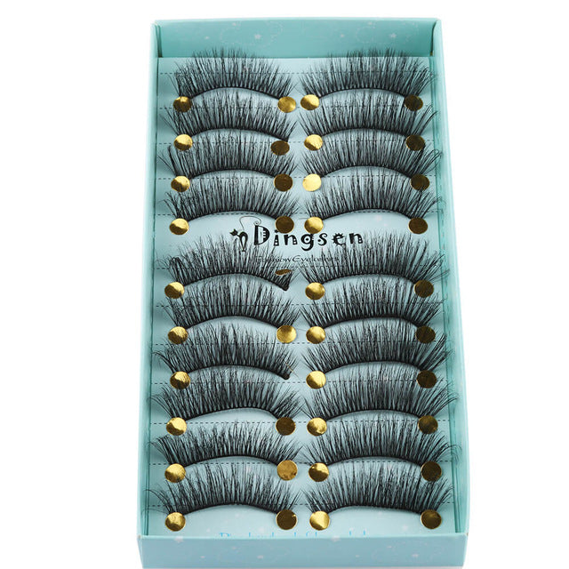 10 Pairs 3D Faux Mink Hair False Eyelashes Fluffy Wispy Multilayer Flutter Eyelash Faux Mink Eye Lashes Extension Makeup Tools cosmeticarena