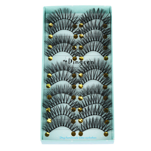 10 Pairs 3D Faux Mink Hair False Eyelashes Fluffy Wispy Multilayer Flutter Eyelash Faux Mink Eye Lashes Extension Makeup Tools cosmeticarena