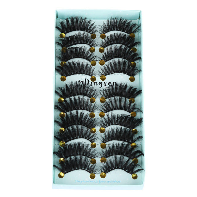 10 Pairs 3D Faux Mink Hair False Eyelashes Fluffy Wispy Multilayer Flutter Eyelash Faux Mink Eye Lashes Extension Makeup Tools cosmeticarena