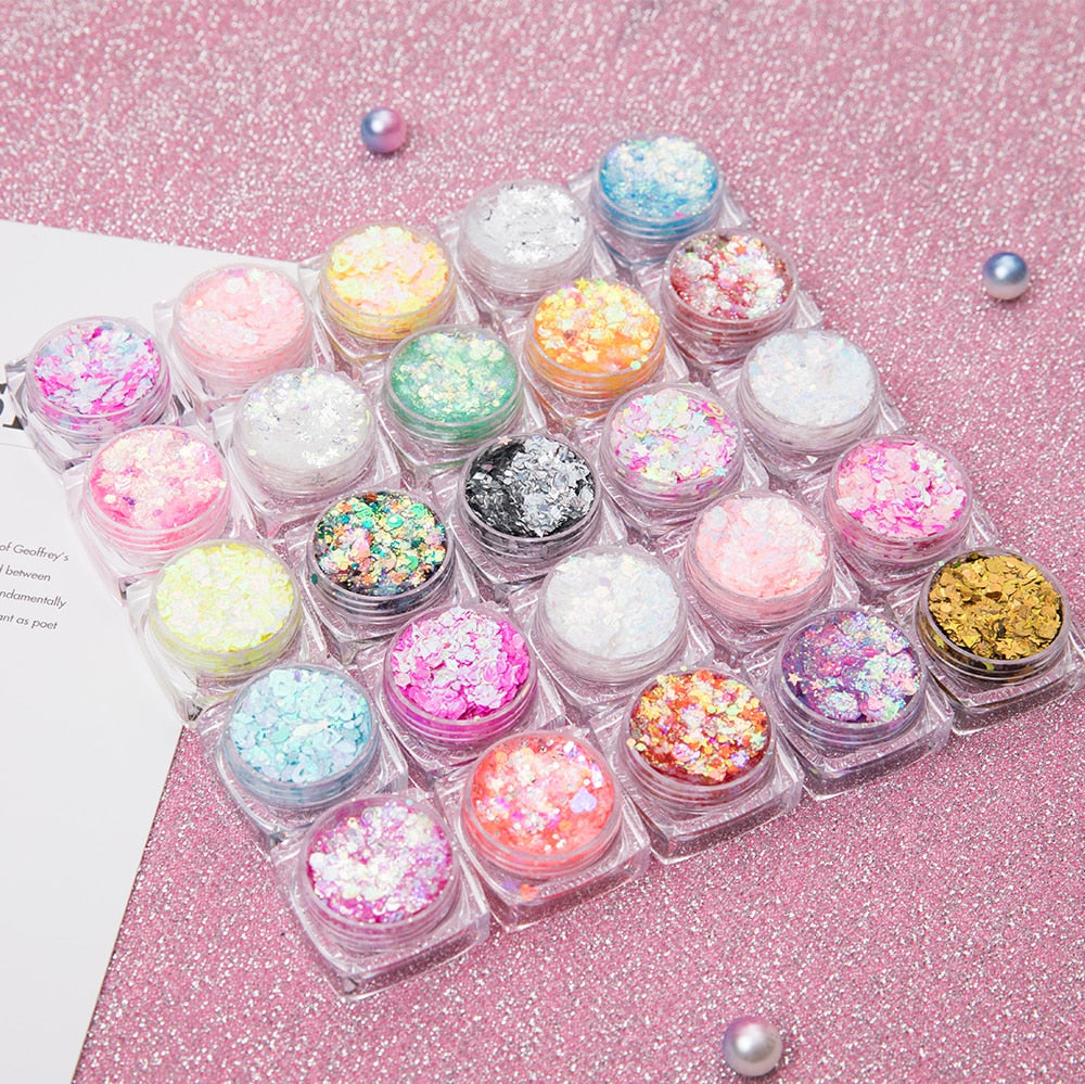 26 colors glitter eyeshadow powder rainbow gold silver pink mermaid flake long lasting waterproof face makeup seuqins gel AM082 cosmeticarena